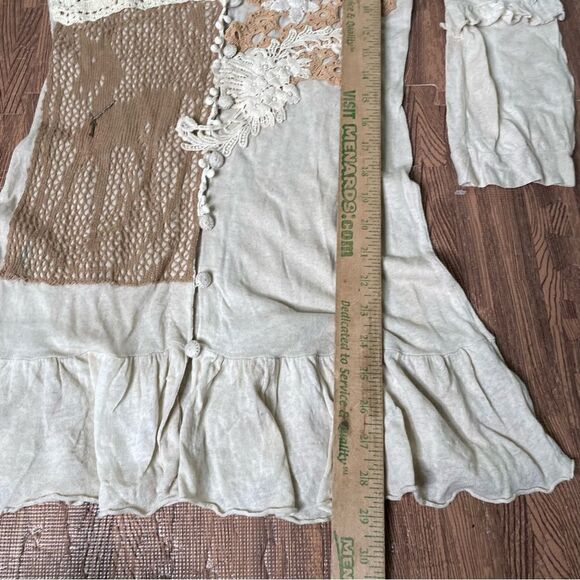 Vintage Anthropologie Knitted Knotted Cobbled Roads‎ Crochet Doily Cardigan M - Picture 7 of 10